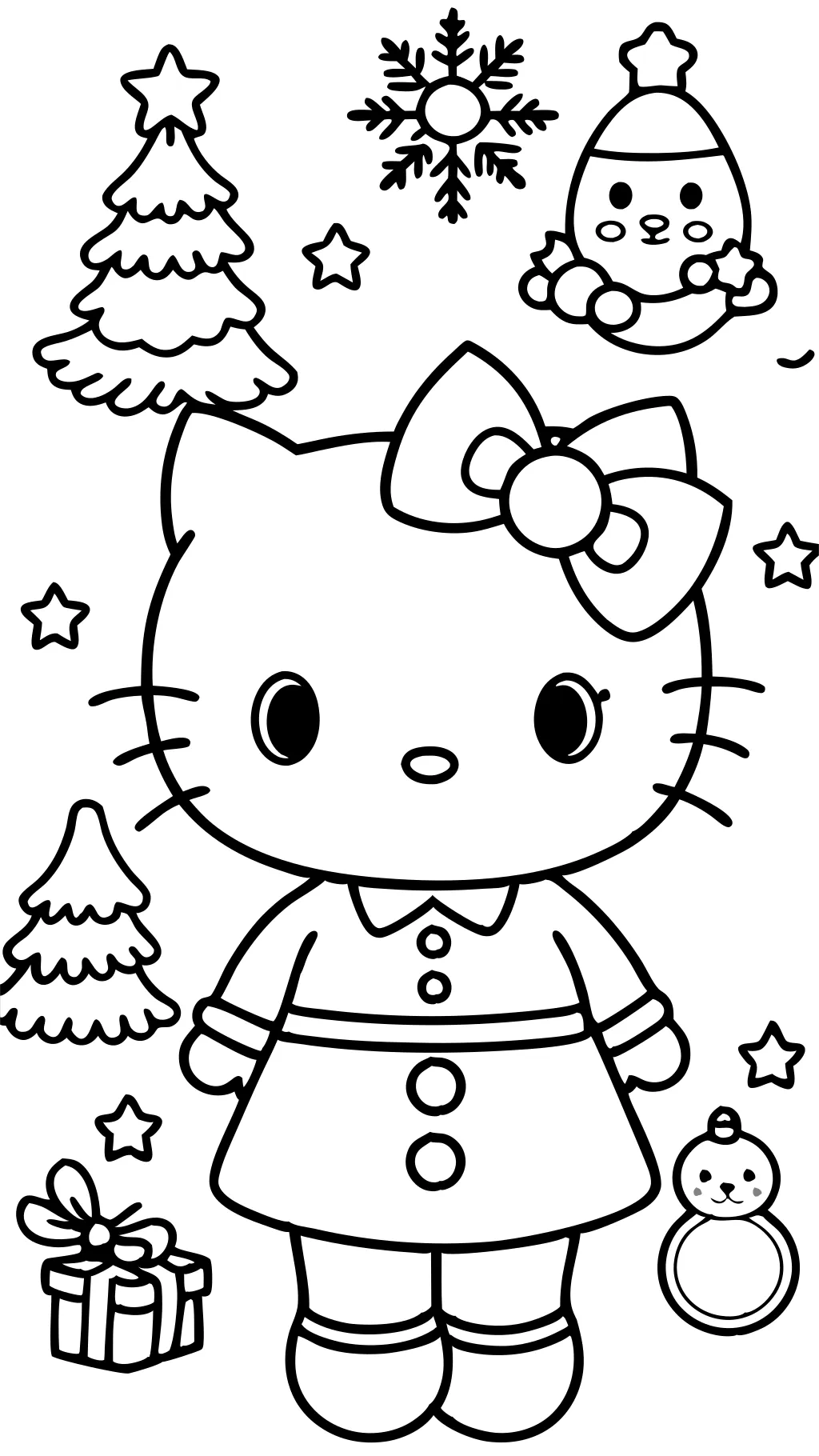 páginas para colorear hello kitty navidad